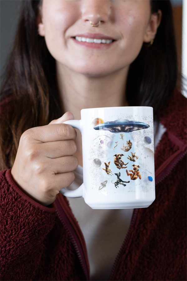 Dogs in Space 15 oz Coffee Mug