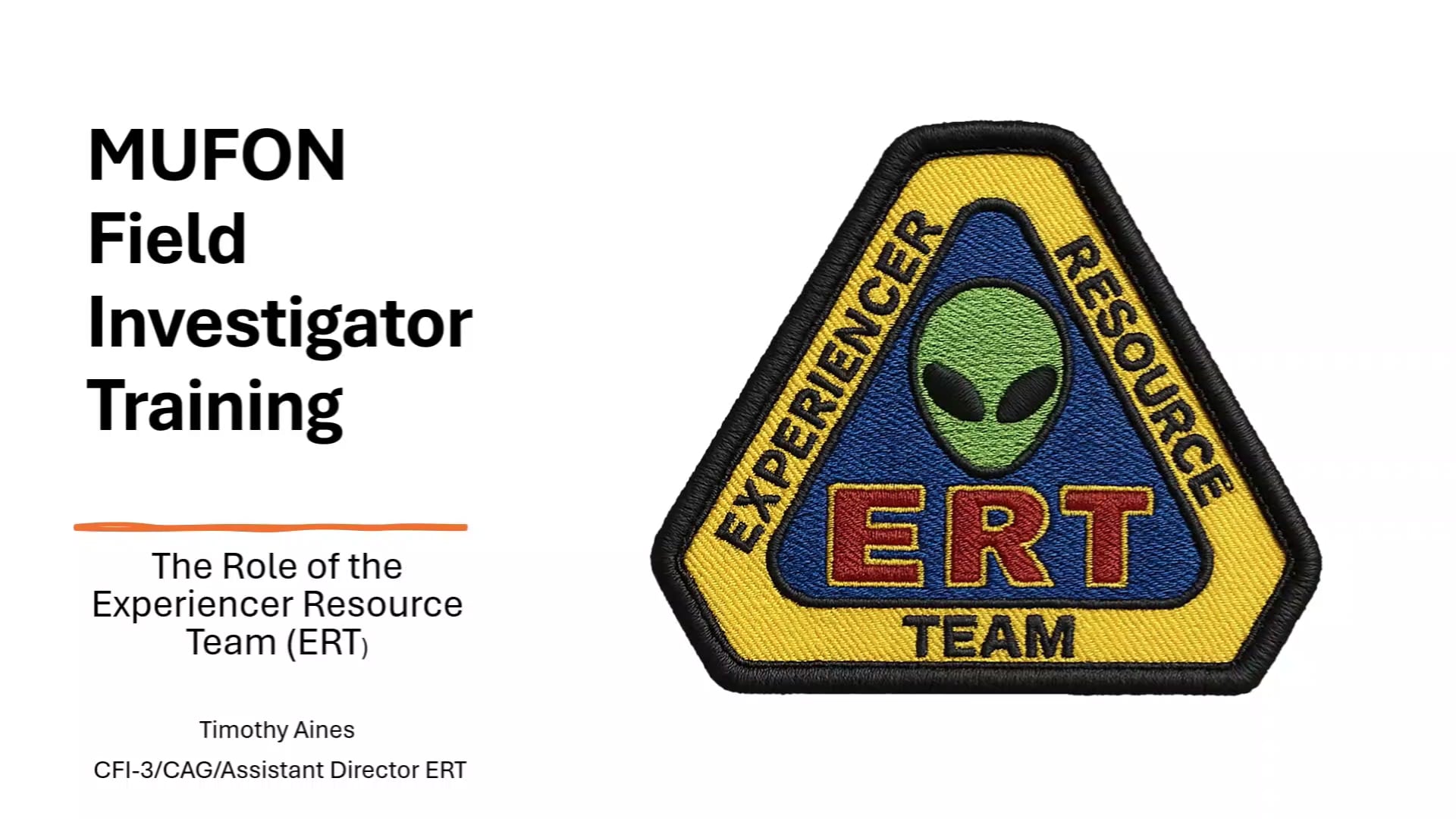 MUFON FIT 2025 The Role of the Experiencer Resource Team (ERT)