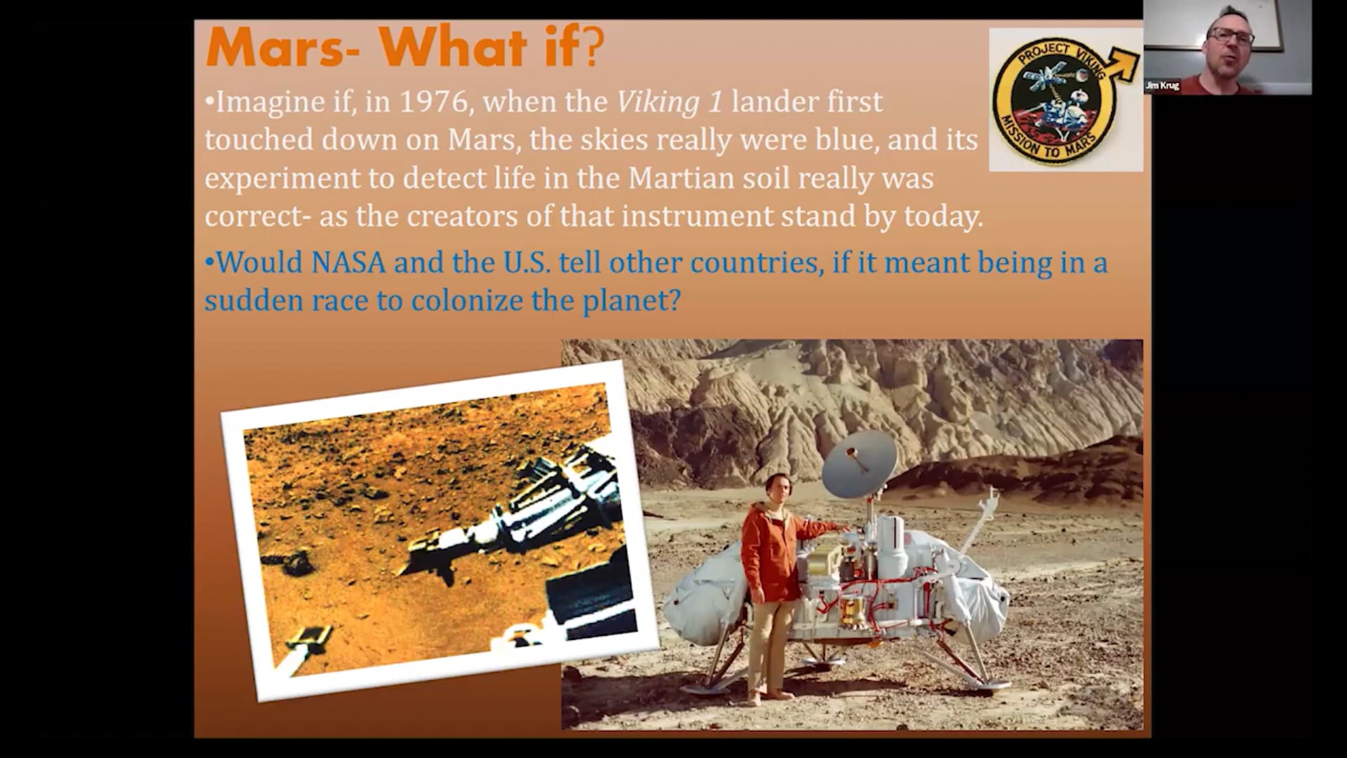 MUFON Presents - Astronomer Jim Krug talks on Mars Anomalies and Megaliths. Are we on Mars already
